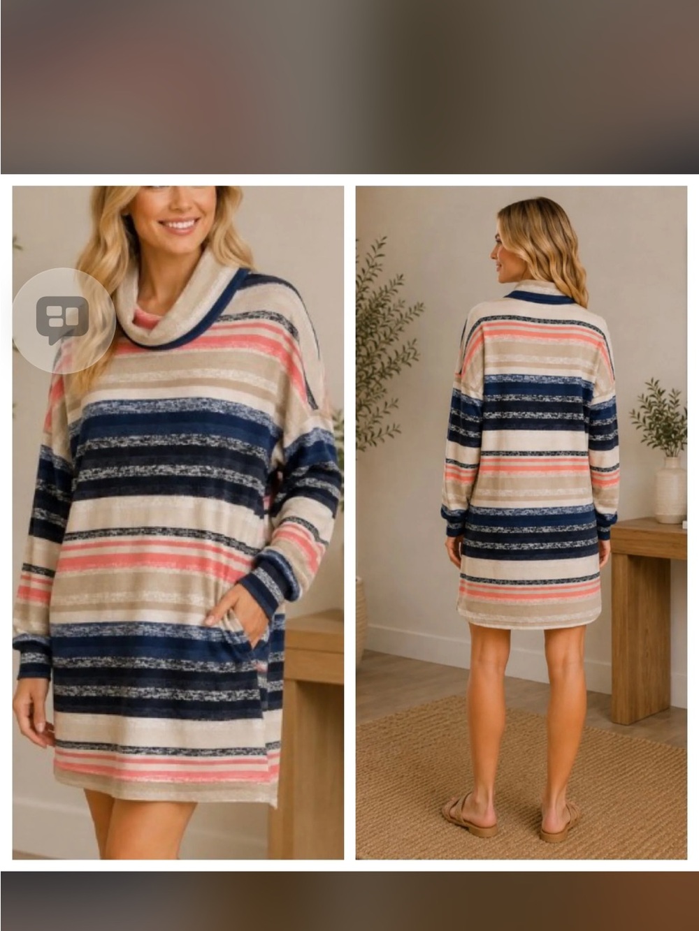Chris and Carol striped sweater dress M